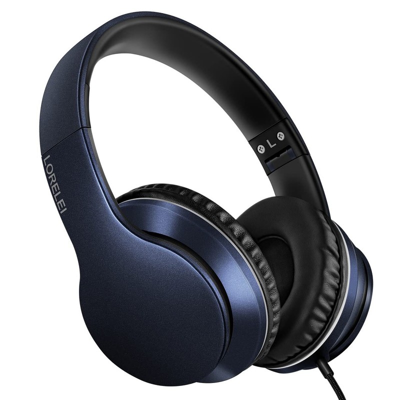 Dark Blue X6 Over-Ear Headphone Microphone Lightweight Foldable 1.45M No-Tangle