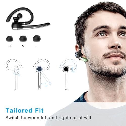 Bluetooth Headset, Wireless Bluetooth Earpiece with 500mAh Charging Case gallery