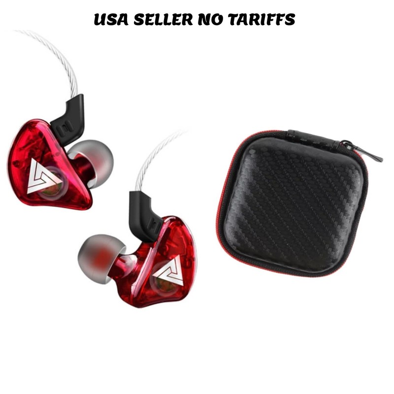 Gaming IEM Earbuds In Ear QKZ CK5 10mm 1DD 3.5mm HIFI with Carbon Fiber Case