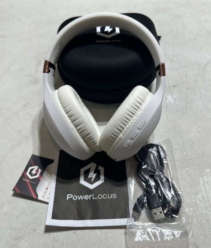 PowerLocus Wireless Bluetooth Headphones Over-Ear White/Rose Gold 32 Ohm