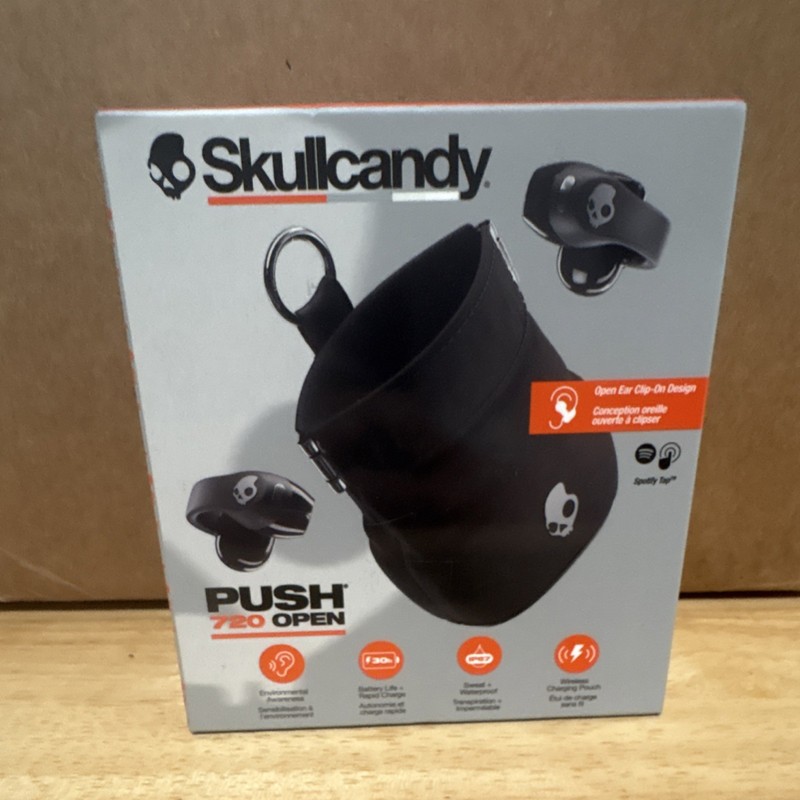 Skullcandy Push 720 Open Bluetooth Ear-hook Headphones Black 18mm Spotify Tap