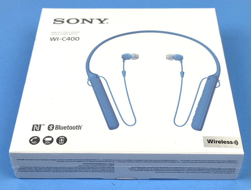 SONY WI-C400 Wireless Bluetooth Stereo In-Ear Headphones Blue - New Sealed gallery