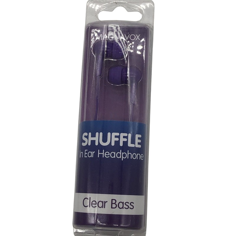 Magnavox Shuffle In Ear Headphones With Clear Bass & 3 Comfortable Tips Purple