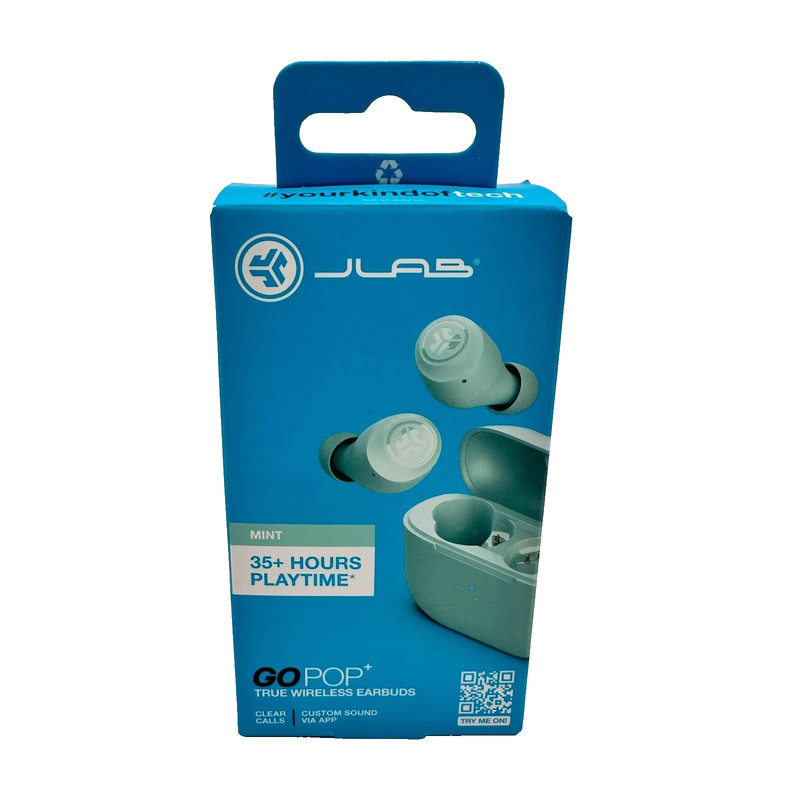 JLab Go Pop+ True Wireless Bluetooth Earbuds - Mint