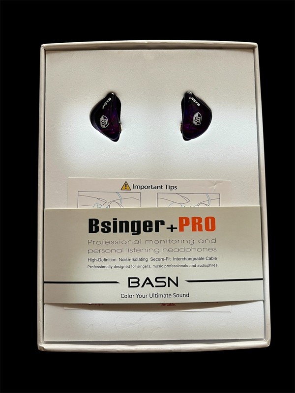 BASN Bsinger+PRO Earphones, Case, and Cords