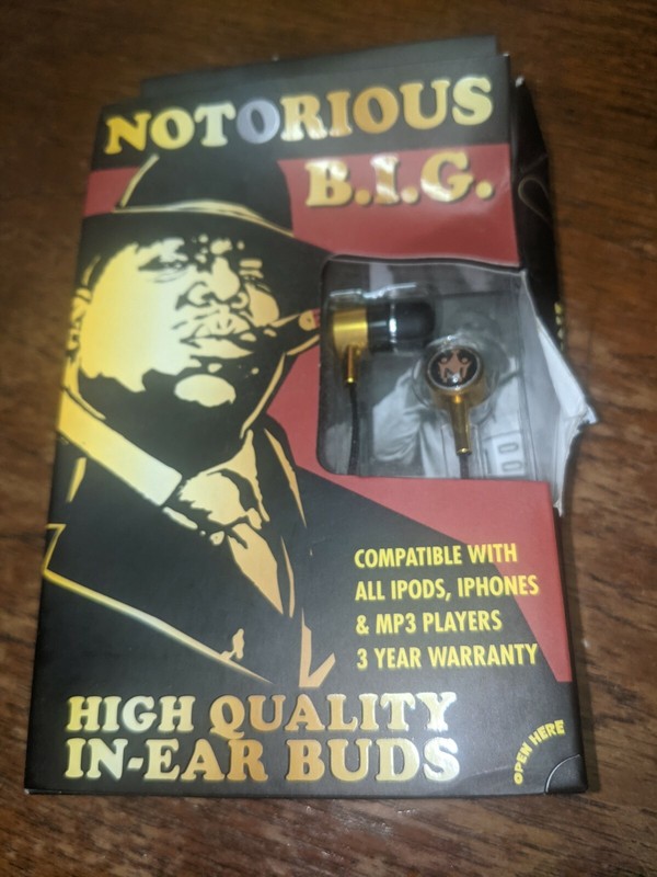 Notorious BIG In-Ear Buds Artist Headphones for iPod iPhone MP4 MP3 Player D2Top