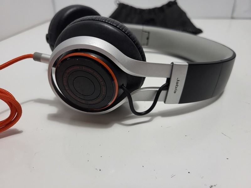 Jabra Copenhagen Wired Headphones Black/Silver/Orange Working Nice Condition gallery