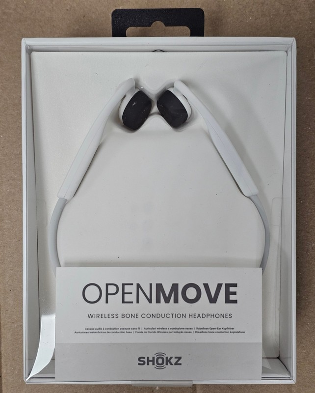 AfterShokz OpenMove Bone Conduction Open Ear Headphones – White