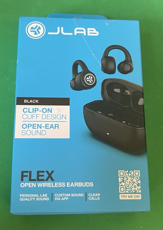 JLab Flex Open Bluetooth Earbuds • Wireless • Clip-On Cuff Design • Studio & Gym