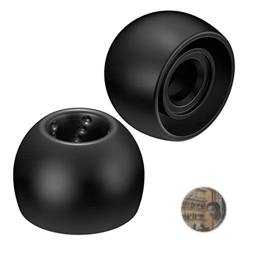 JVC Kenwood EP-FX9M-B Spiral Dot Replacement Eartips Medium Black Pack of 6