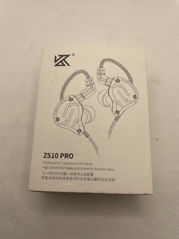 KZ ZS10 Pro In-Ear Monitors 1DD+4BA Hybrid IEM Earphones – Chrome – No Cable