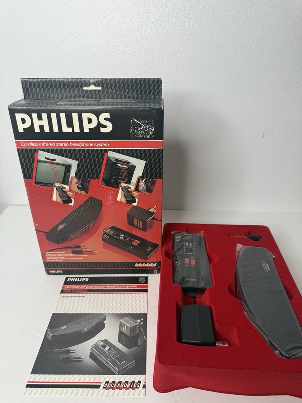 VTG Y2K Philips Cordless Infrared Stereo Headphone System SBC3190A01 Open Box