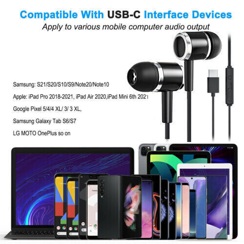 1-10 Packs For Samsung Galaxy S22 S23 USB Type C Headphone Headset Mic Earbuds gallery