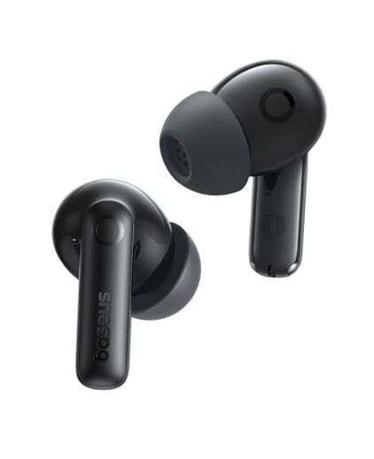 Bass BP1 Pro Noise Cancelling Wireless Earbuds, Real-Time Adaptive Space Black
