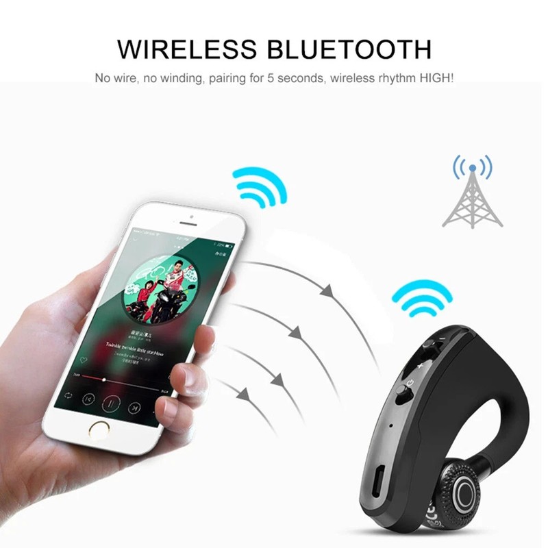 V9 Wireless Bluetooth 5.2 Headset Single Sports Headphone Earphone Handsfree NEW gallery