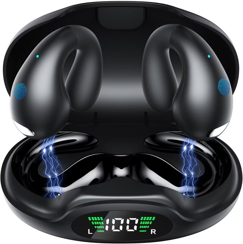 ❤️ New Sealed True Wireless Earbuds YYK-S19 Open Ear Headphones Black DT3.0
