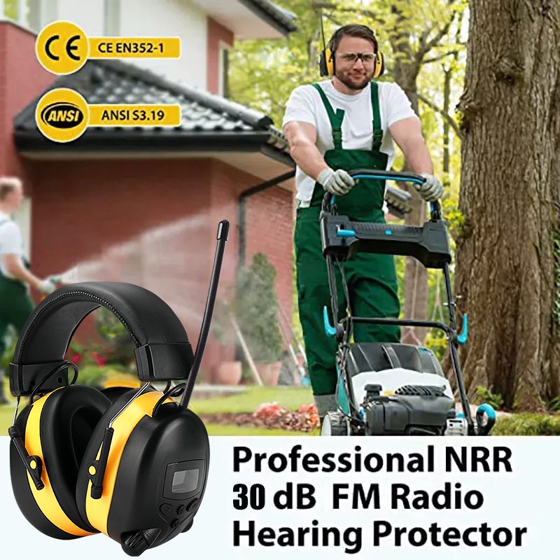 FM Radio Headphones Digital Display Noise Reduction Ear Muffs Hearing Protection gallery