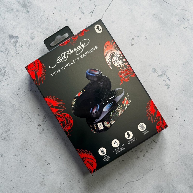 New Ed Hardy Love Kills True Wireless Earbuds Black Bluetooth Headphones