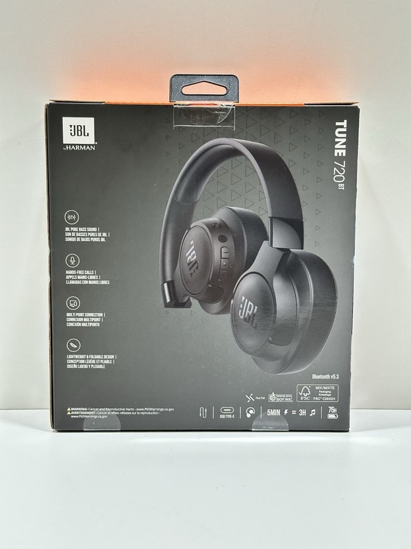 JBL by Harman Tune 720 BT Wireless Over-Ear Bluetooth Headphones Black NIB gallery