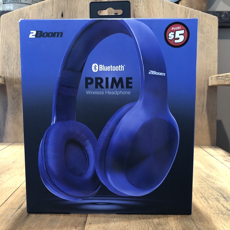 2Boom Prime Headphones Blue Wireless Streaming Bluetooth Built in Microphone New