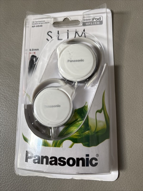 Panasonic RP-HS46EW Clip-On Wired Headphones Lightweight White