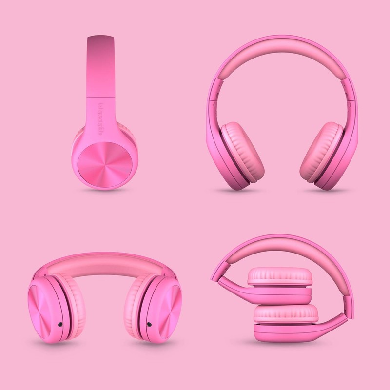 Connect+ Pro Wired Kids Headphones Microphone Volume Limiting OverEar Pink gallery