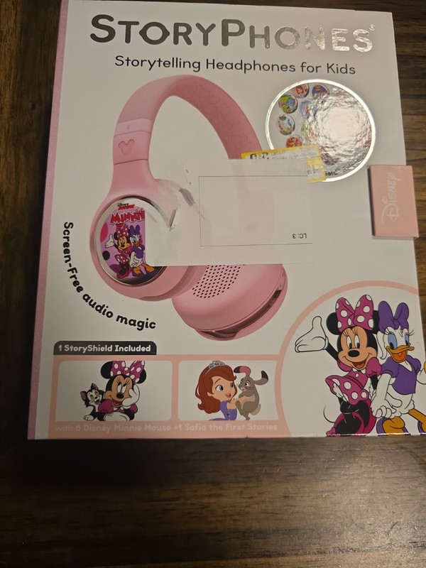 Disney Story Phones Storytelling Headphones for Kids w/ 1 Story Shield Pink