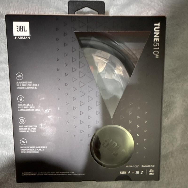 JBL Tune 510BT Bluetooth Wireless On-Ear Headphones Black Built-In Mic Foldable
