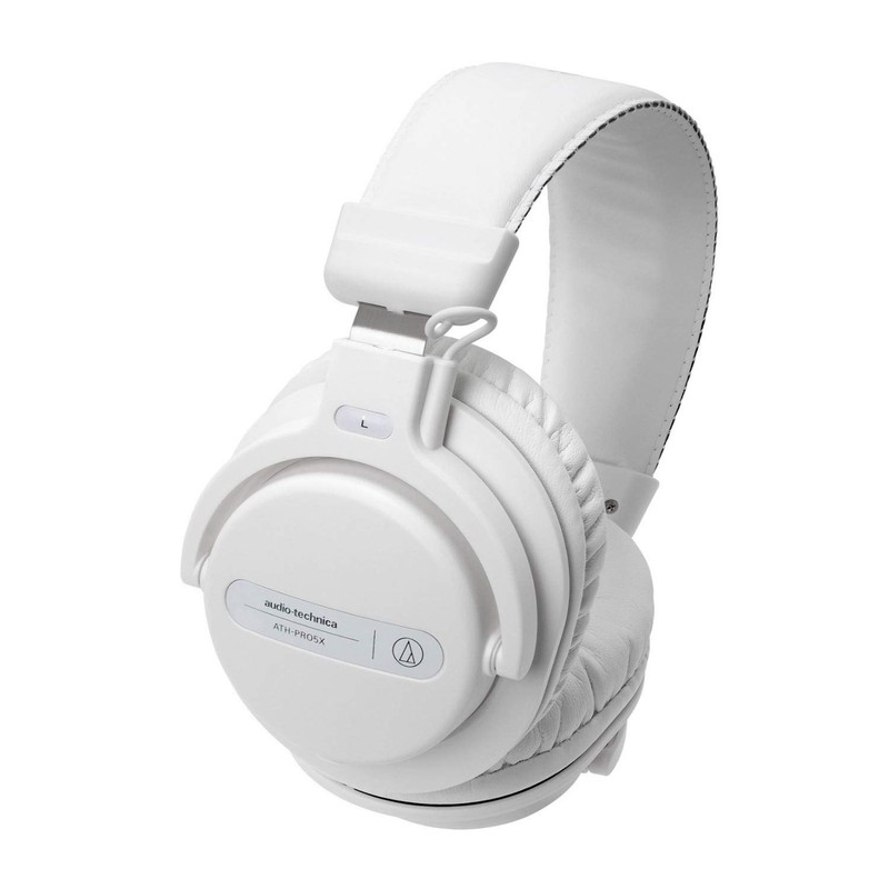 Audio Technica ATH-PRO5X White Wired DJ Headphones Sealed Design