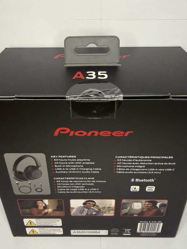 Pioneer A35-BK Bluetooth Headphones ANC USB-C Black Built-In Mic Over-Ear gallery
