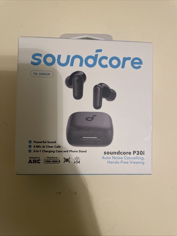 Sound Core P30i Wireless Earbuds Noise-Cancelling Black NIB Free Shipping