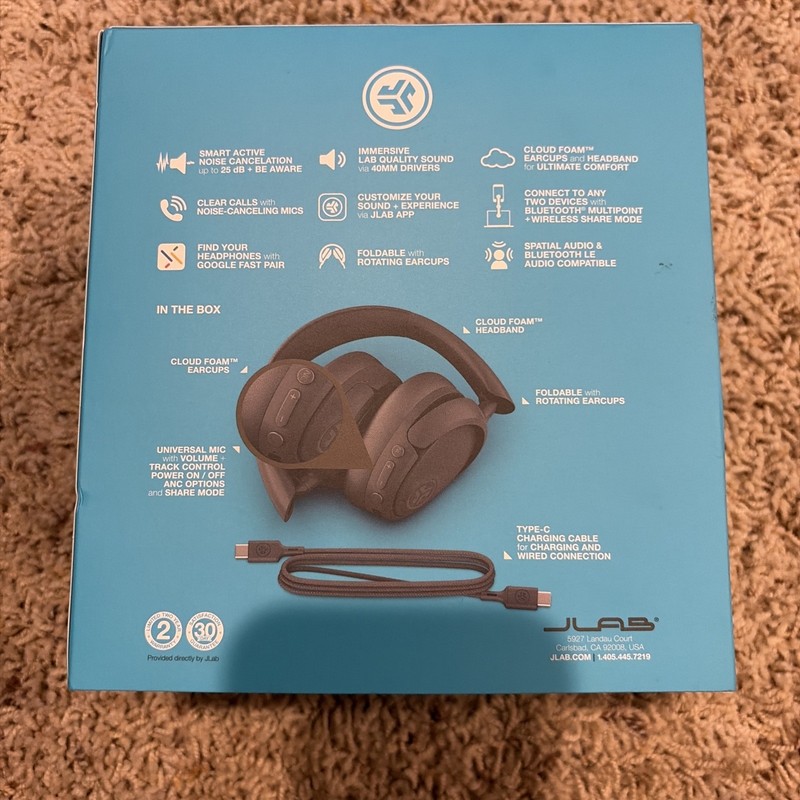 Jlab Hybrid ANC Wireless- Active noise cancelling - Graphite gallery