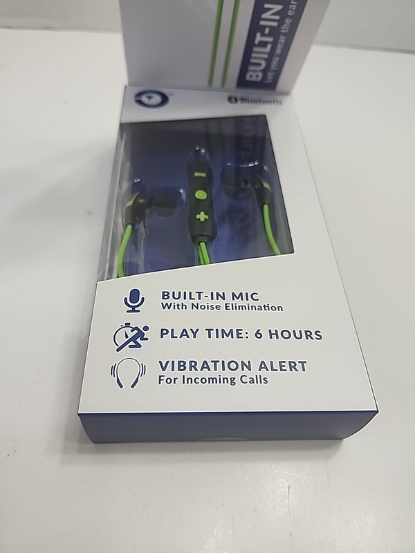 Indico Water-Resistant Magnetic Wireless Earbuds Green/Black gallery