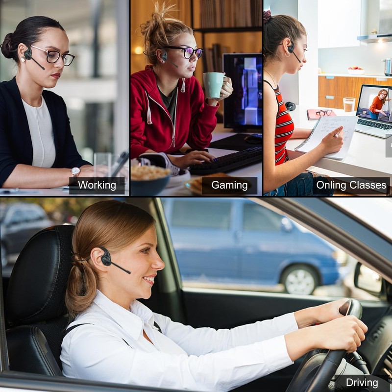Open Ear Headphones with Mic, Bluetooth 5.3 Headset with DSP Noise Cancelling... gallery