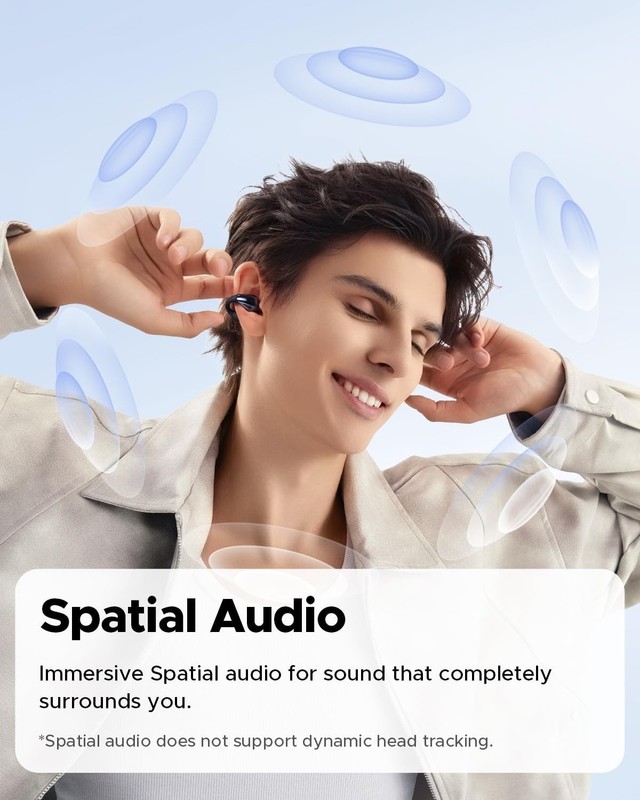 🎧 SoundPEATS PearlClip Pro Open‑Ear Earbuds Clip‑On Wireless IPX5 –Black gallery