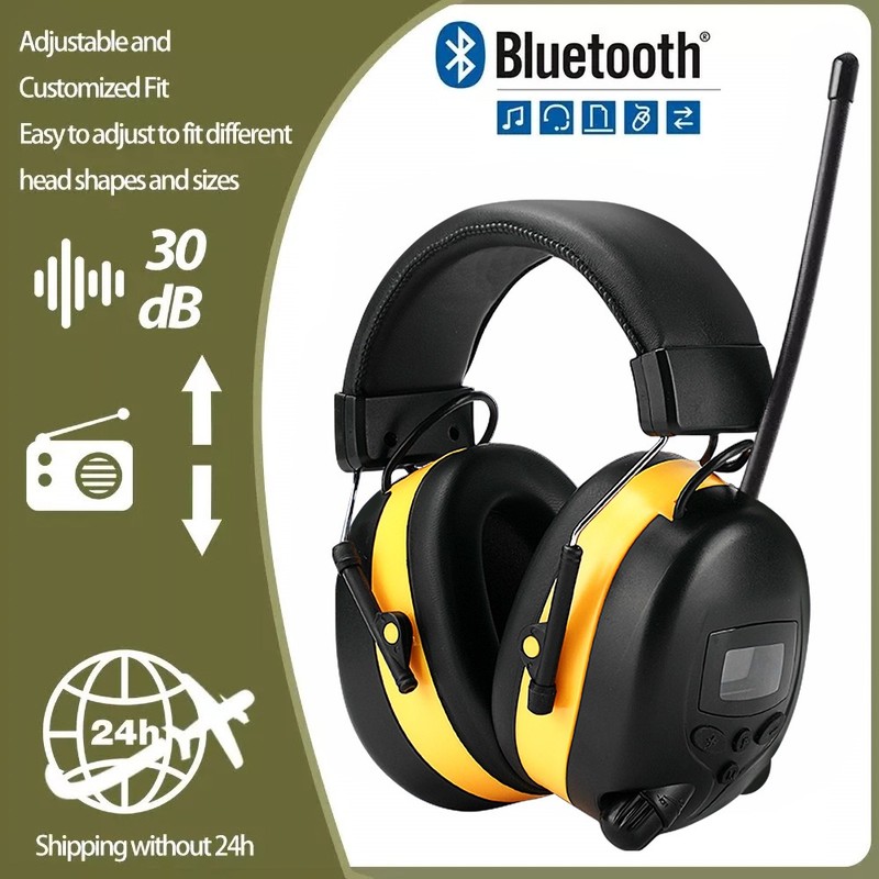 FM Radio Headphones Digital Display Noise Reduction Ear Muffs Hearing Protection gallery
