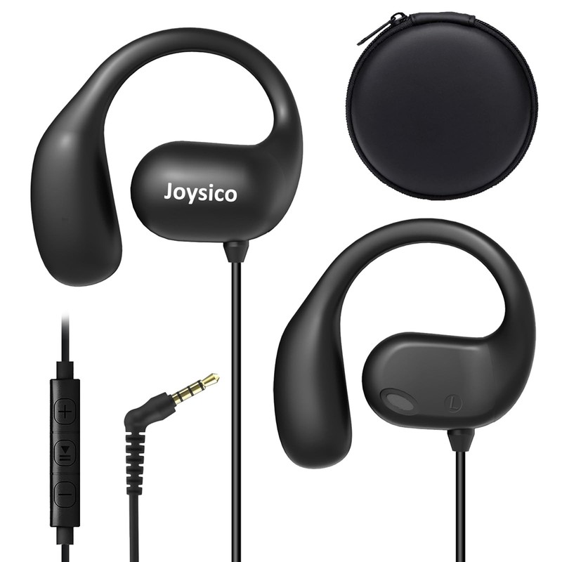 Joyico Wired Open Ear Headphones with Microphone, Volume Control, Wrap Around…