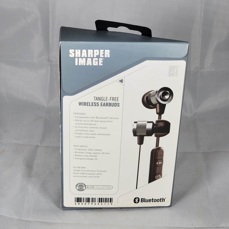 Sharper Image Bluetooth Tangle Free Wireless Earbuds New in box gallery