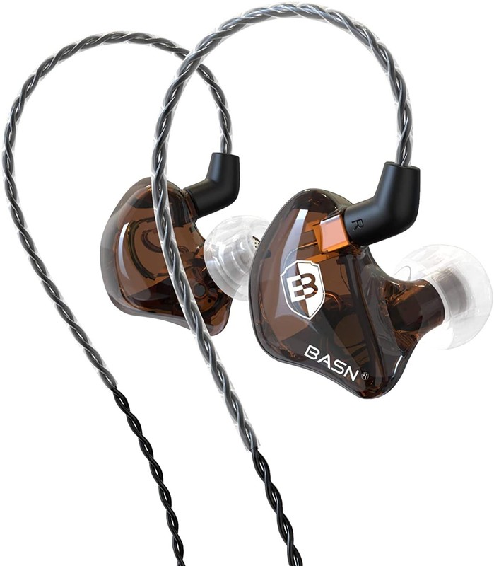 BASN In-Ear Monitor Headphones Dual Dynamic Drivers in Ear Earphones Detachable