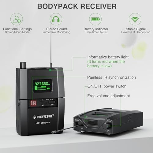 Wireless In Ear Monitor System 900MHz Stereo IEM 160ft Range Rack Mountable gallery