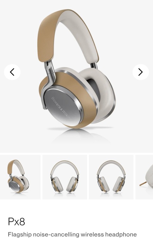Bowers & Wilkins Px8 Wireless Over-Ear Headphones – Tan