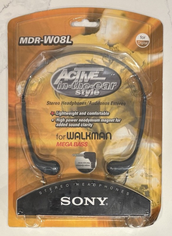 New SONY MDR-W08L Ultra Lightweight Vertical In-ear Stereo Headphones Sealed