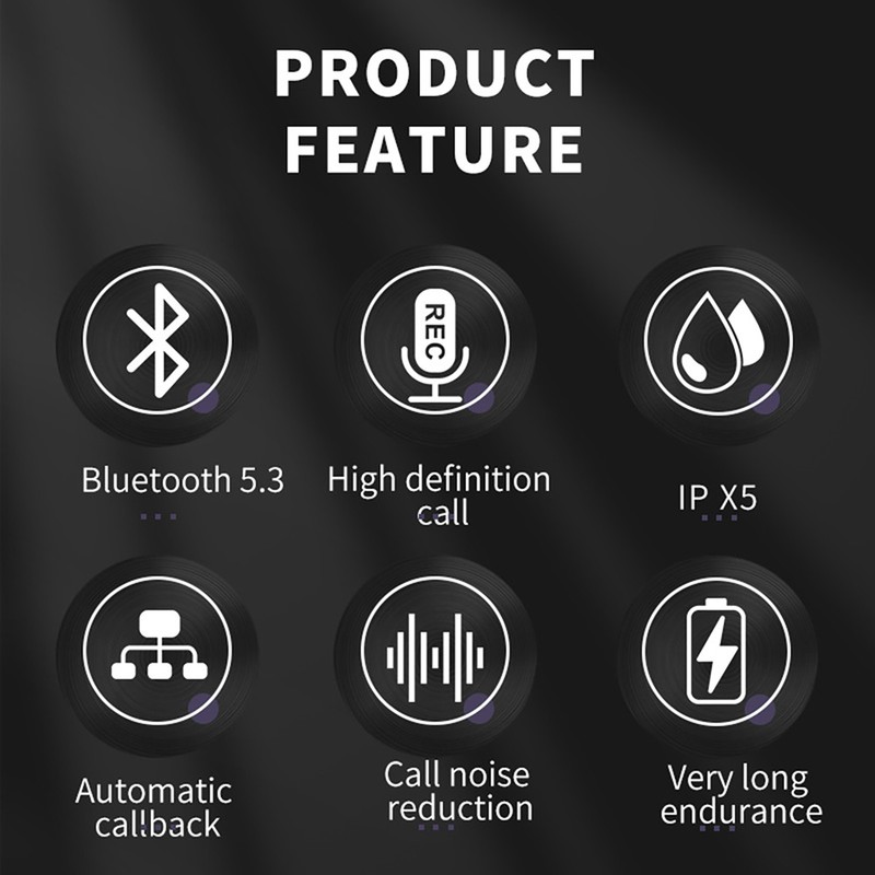 Black Bluetooth 5.3 Wireless Air Conduction Open Ear Headphones With Mic gallery