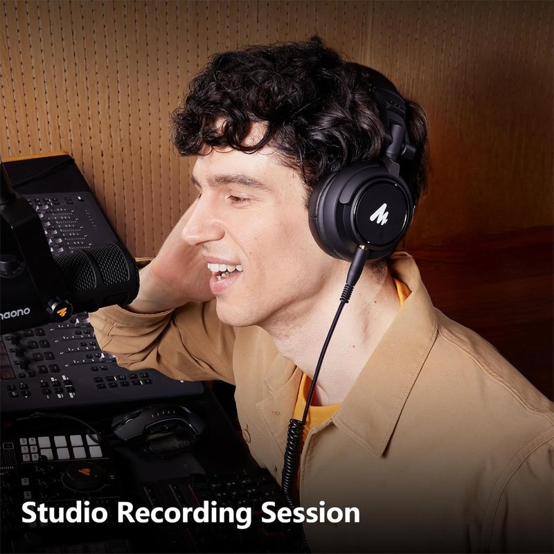 MH601 Professional Studio Monitor Headphones, Wired Closed Back Over Ear DJ H... gallery