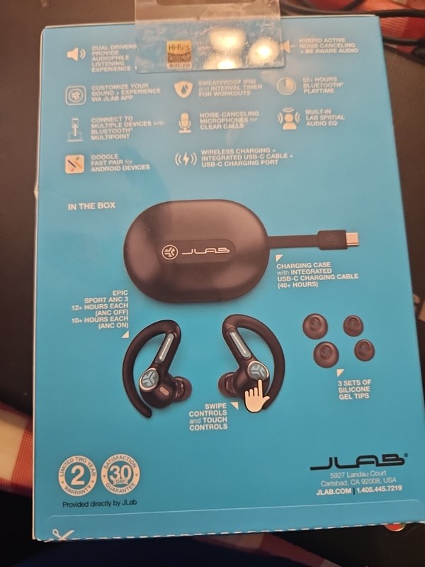 NEW JLab - Epic Sport ANC 3 True Wireless Earbuds - Black ⚡SHIP SAME DAY FREE⚡ gallery