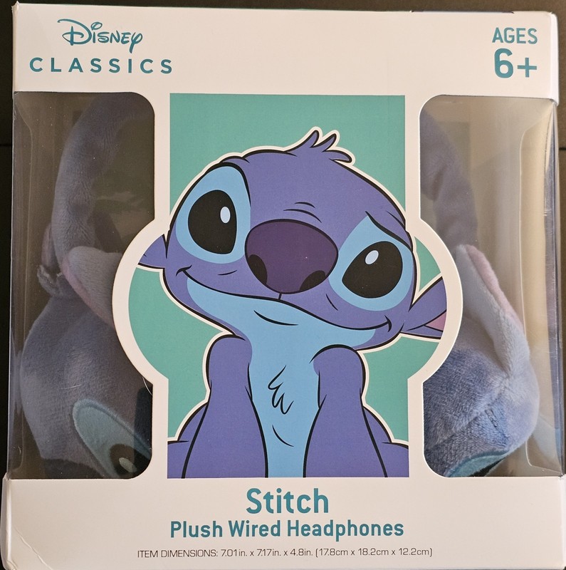 Disney Classics Stitch Plush Wired Headphones HP-0037-STITCH Lilo & Stitch NIB