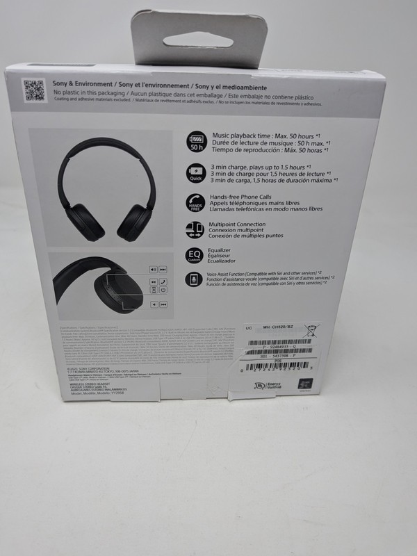 Sony WH-CH520 Wireless Bluetooth Headphones iPhone iPad Android Black New gallery