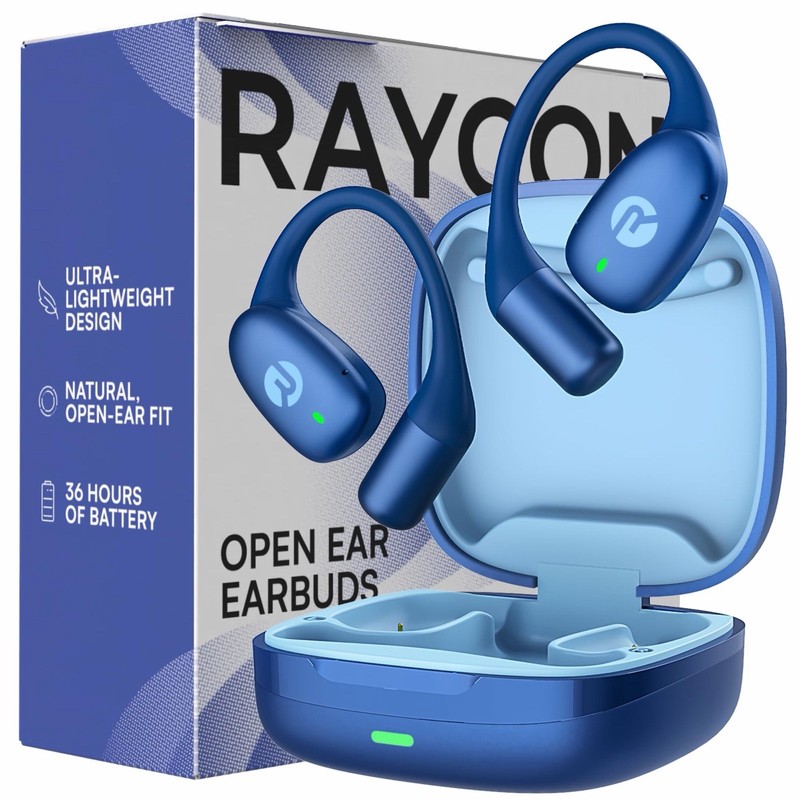 RAYCON RBO715 Essential Open Earbuds True Wireless Bluetooth 36 Hr sealed Blue
