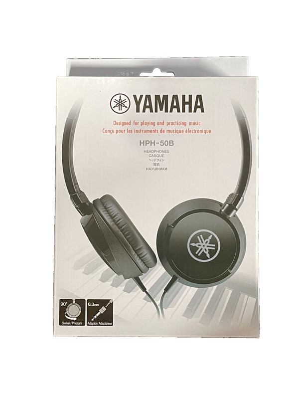 Yamaha HPH-50B Compact Closed-Back Headphones, Black