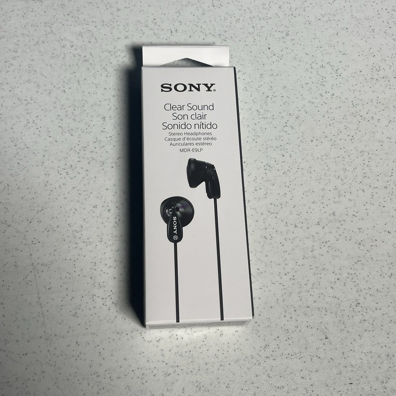 Sony Earbuds Stereo Earphones MDR-E9LP Black – NEW